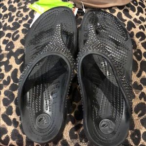 Crocs sloane sandals sz 6 black used